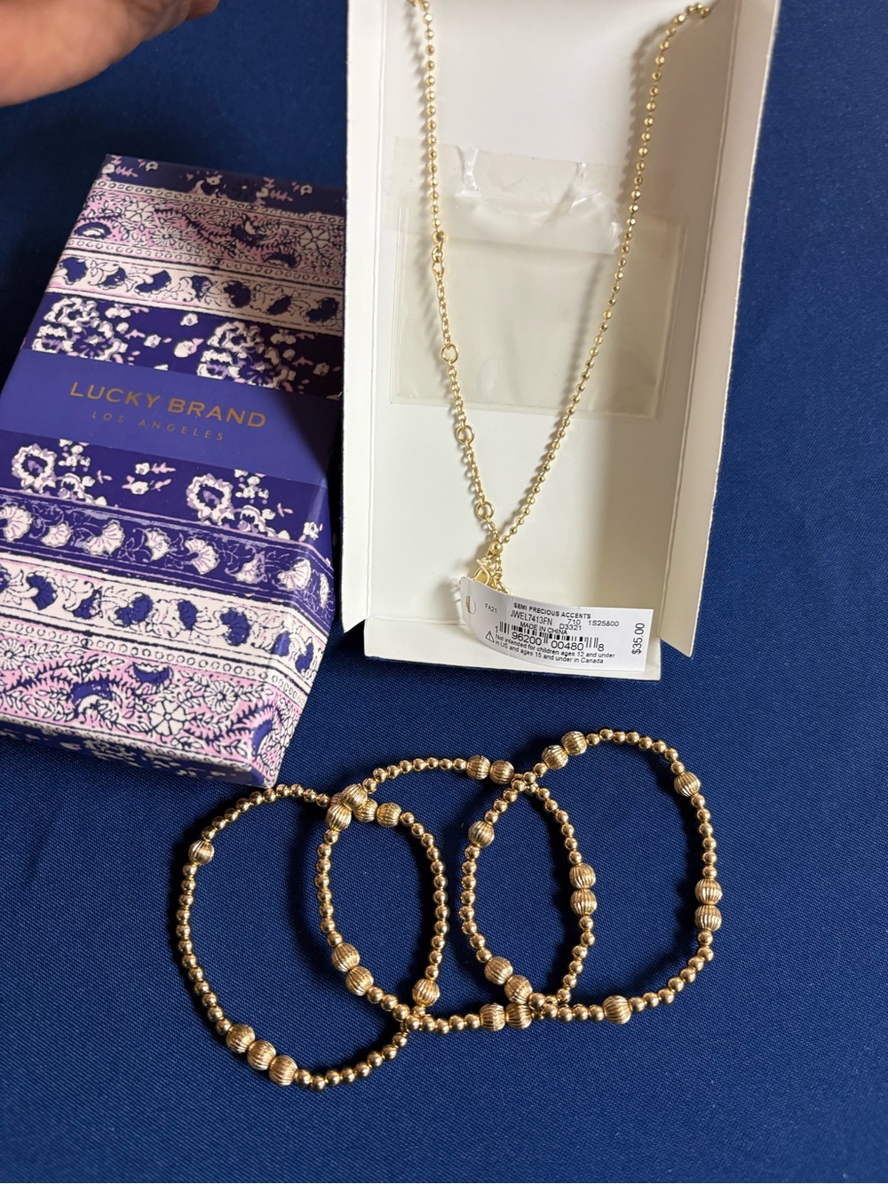 Lucky Brand Gold-Tone Beaded Bracelet Set